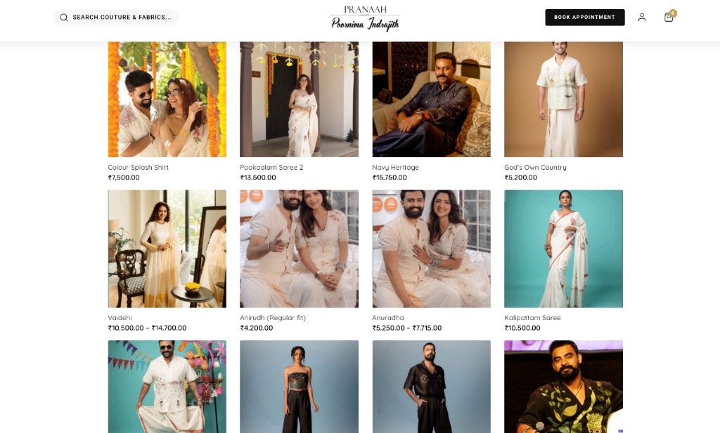 Pranaah Celebs collection listing