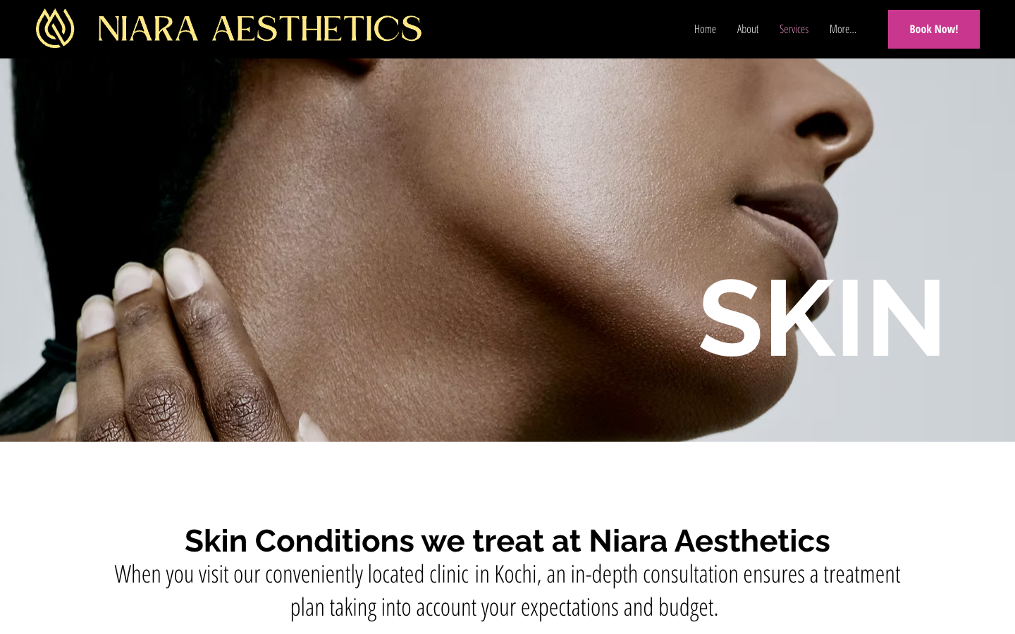 Niara Aesthetics Skin treatments page
