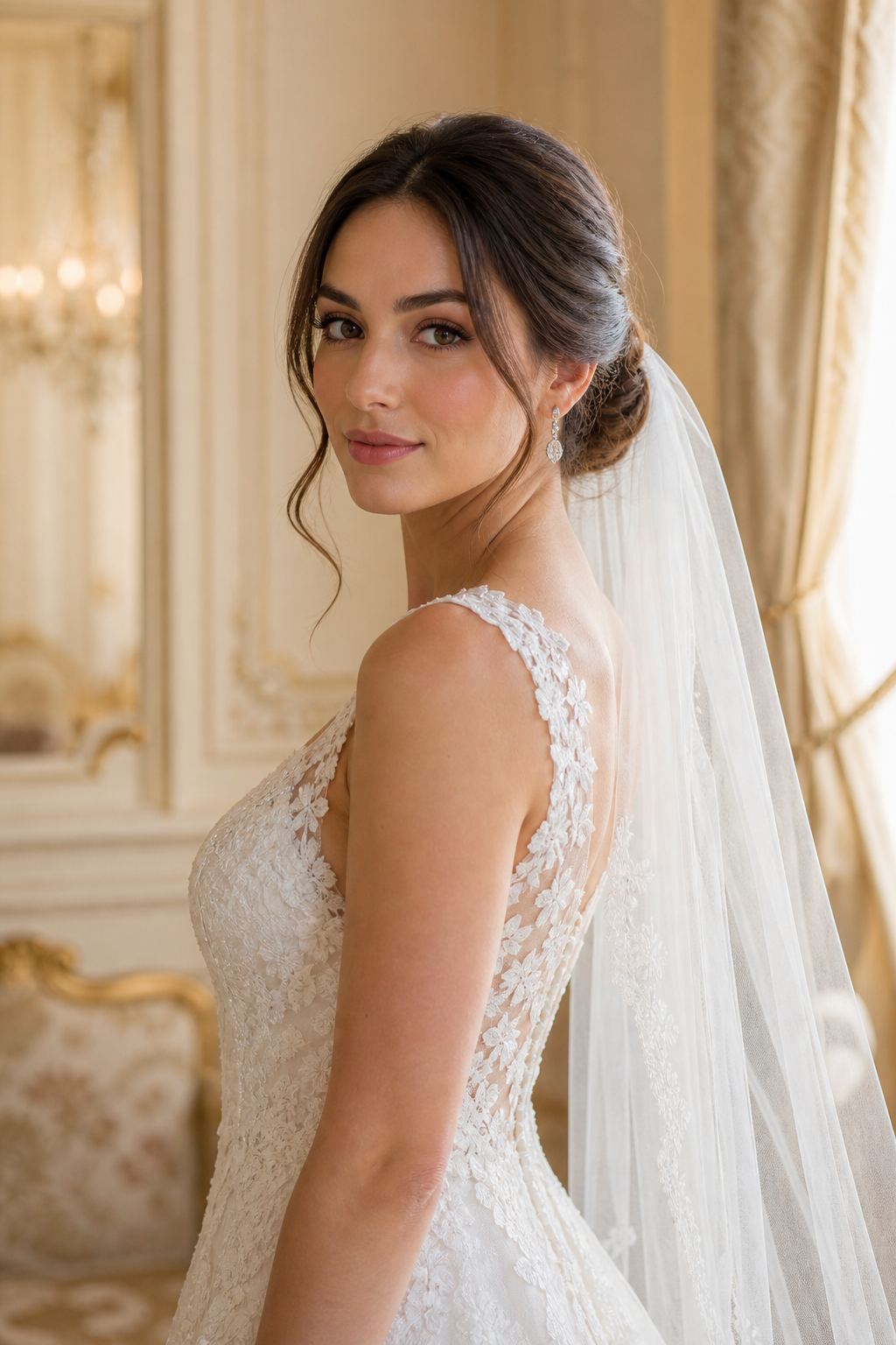 POSHÉ bridal beauty — veil portrait