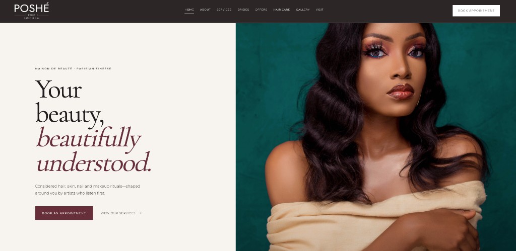 POSHÉ Paris homepage — Your beauty, beautifully understood