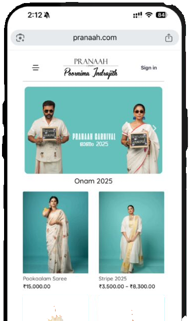 Pranaah e-commerce website – by Poornima Indrajith