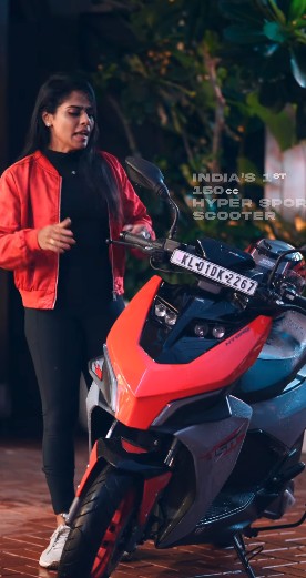 Instagram reel still from @sreeya_iyerr for the TVS NTORQ 150 Kerala campaign