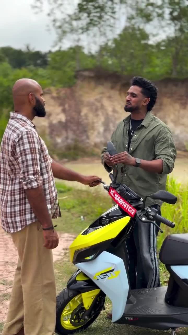 Instagram reel still from @subintarzanofficial for the TVS NTORQ 150 Kerala campaign