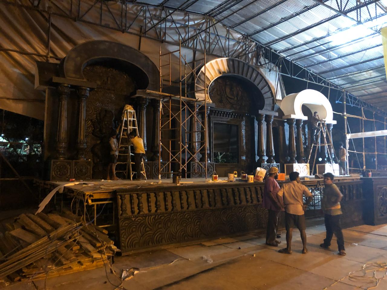 Stage fabrication and installation in progress