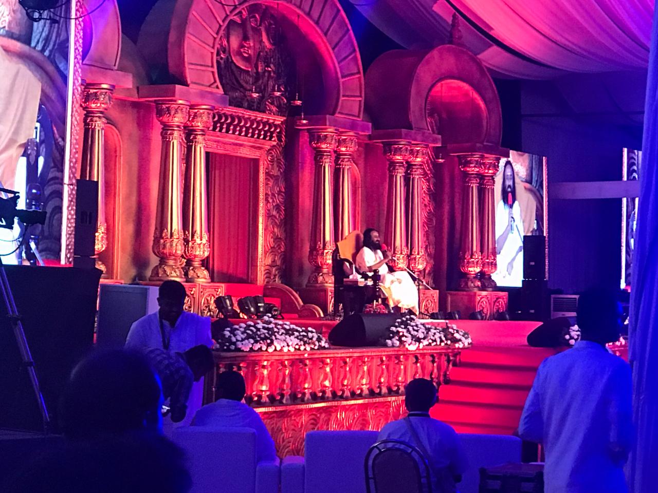 The completed stage during the Art of Living event