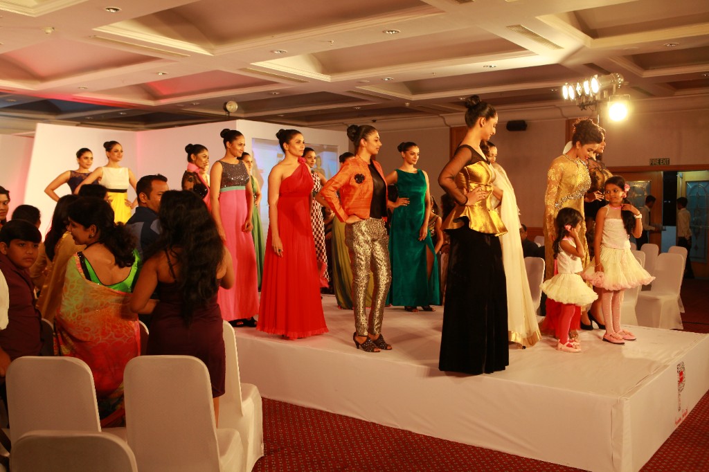 Models presenting the collection to seated guests at Pranaah Yaama