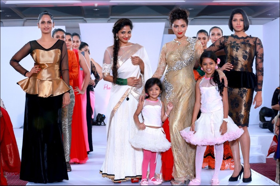 Designer, models and children on the Pranaah Yaama runway at Dream Hotel Kochi
