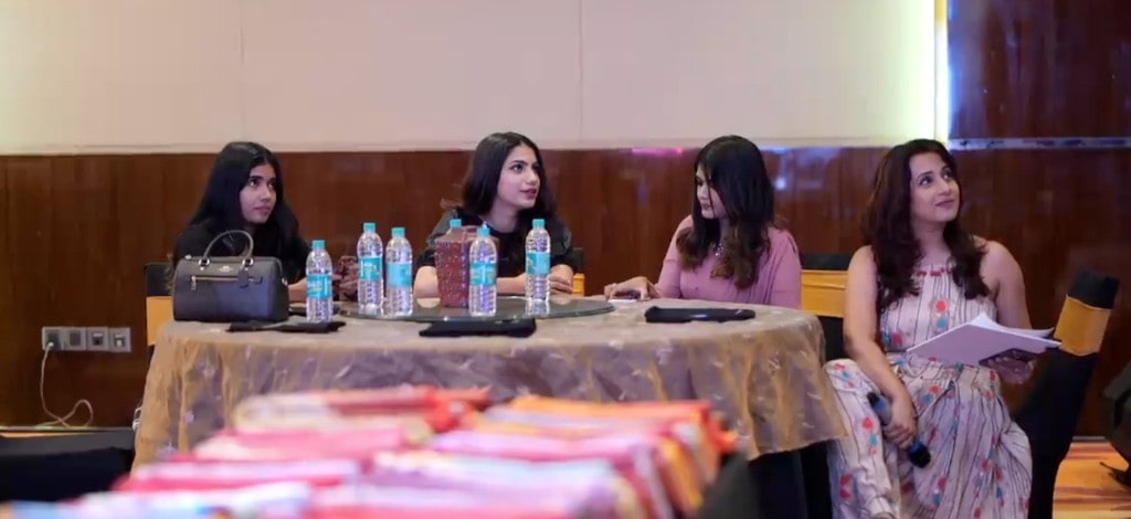 Fashion and lifestyle creators at a round table during the LuLu Celebrate weddingwear launch